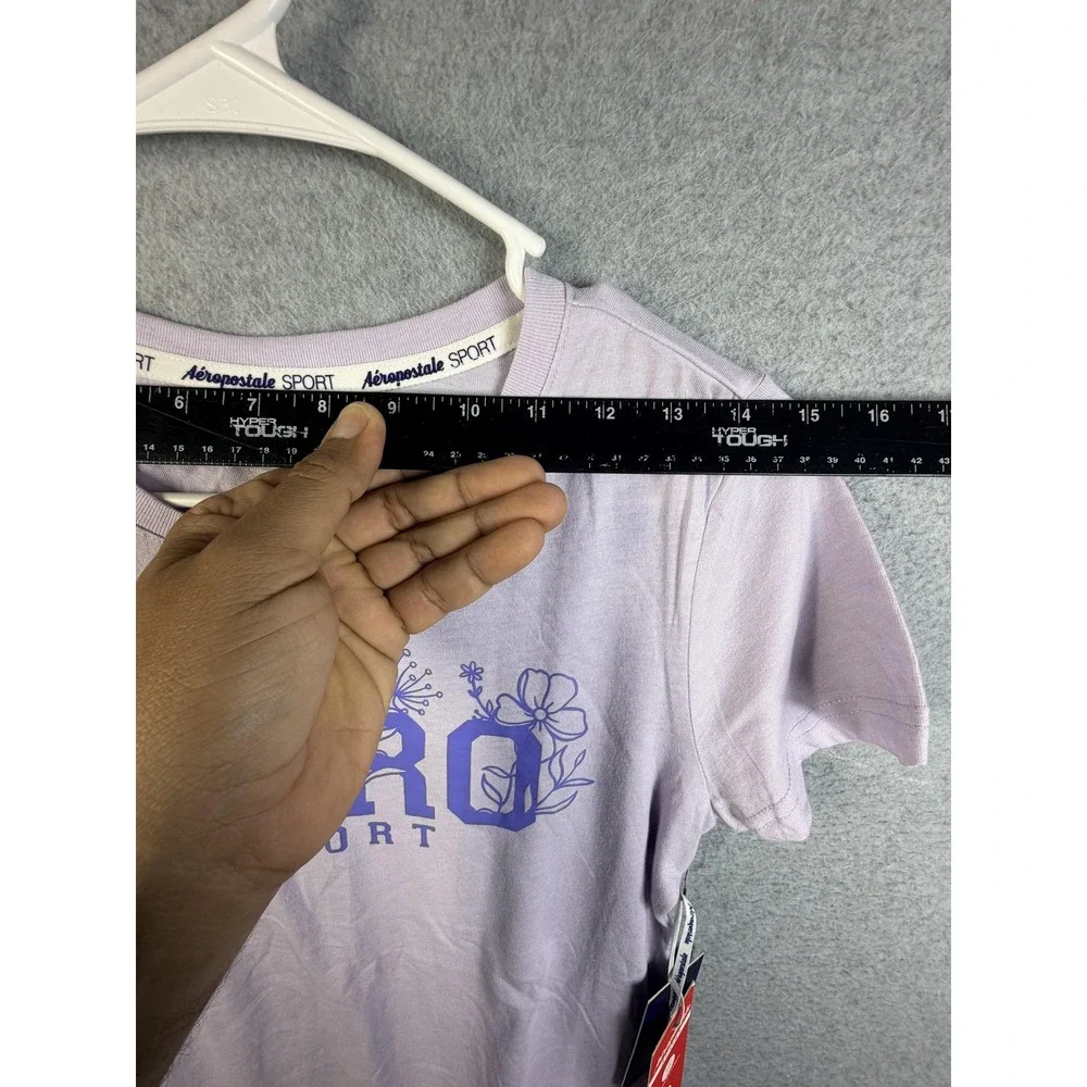 Aeropostale Sport Shirt Women's Small Purple Reflective Logo Athletic Tee